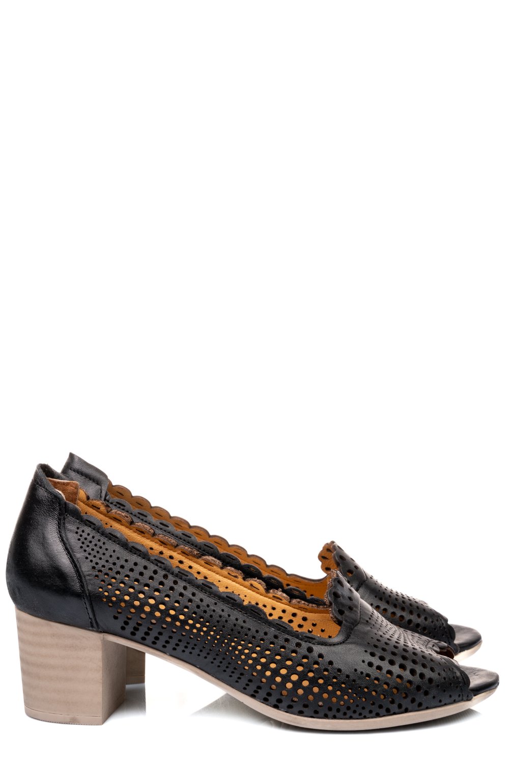 Fekete természetes bőr magassarkú cipők 1s7h071-ii