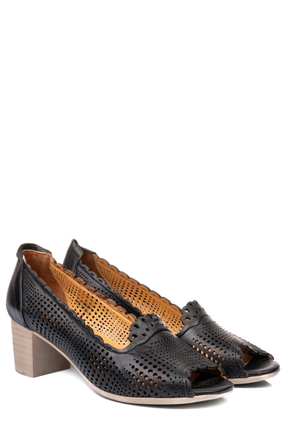 Fekete természetes bőr magassarkú cipők 1s7h071-ii