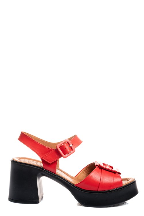 Piros természetes bőr szandál 4s7h07