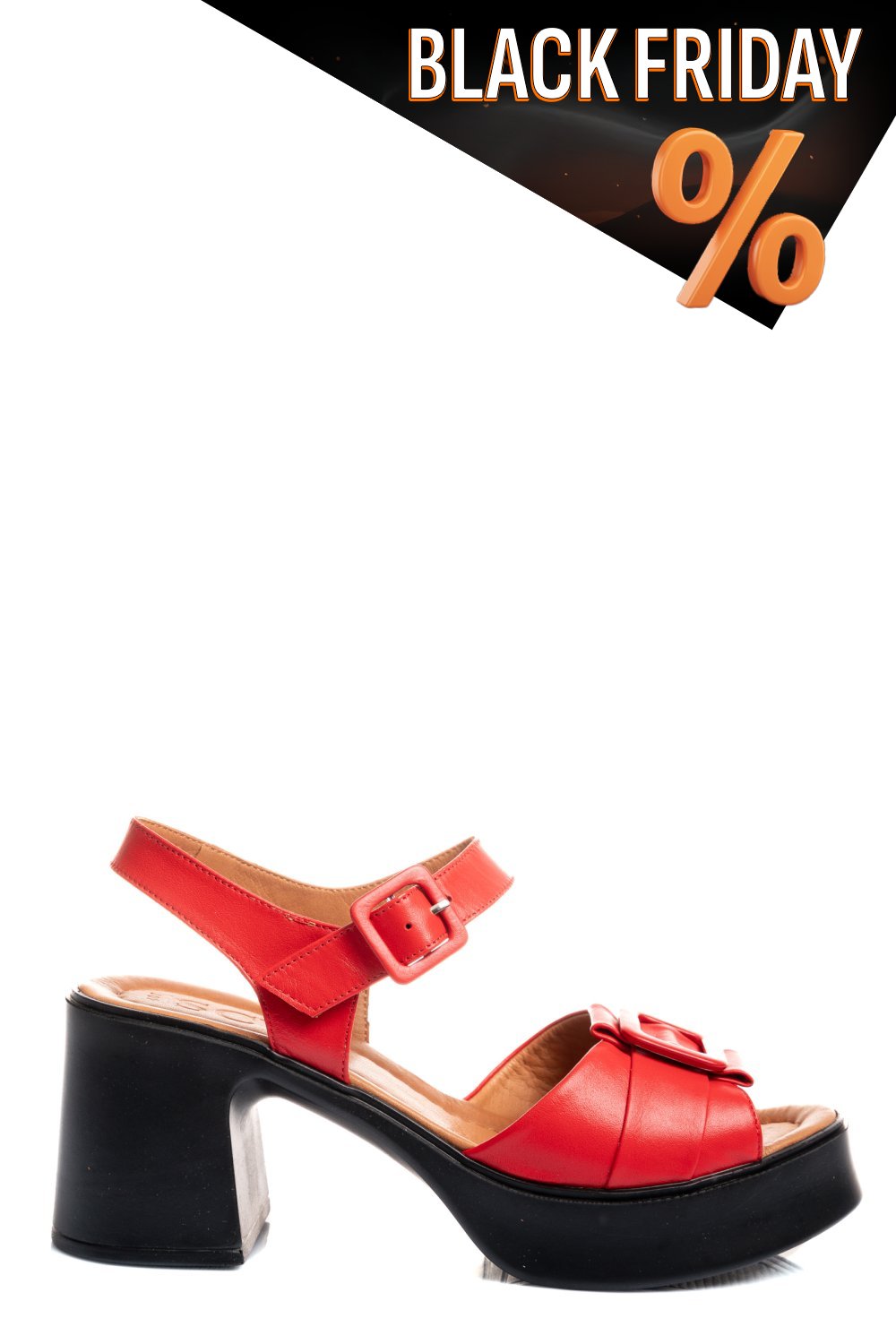 Piros természetes bőr szandál 4s7h07