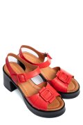 Piros természetes bőr szandál 4s7h07