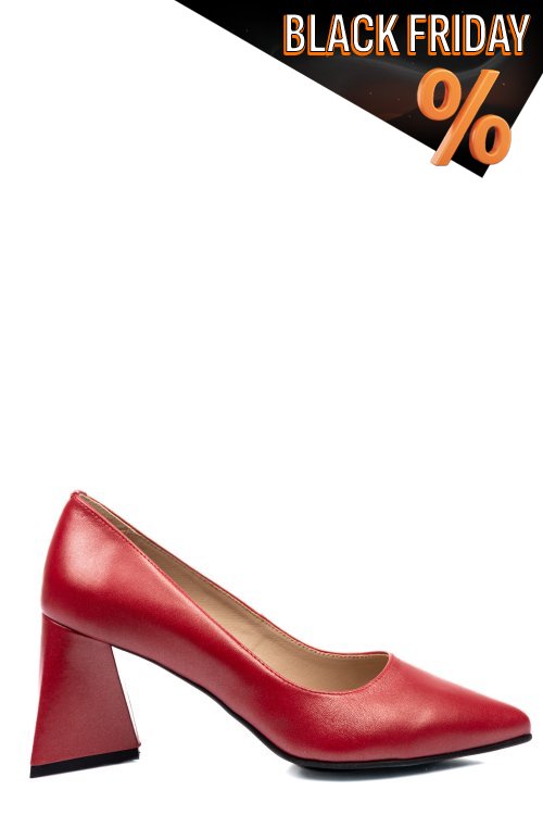 Piros természetes bőr magassarkú cipők 5s7h725