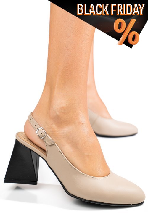 Bézs természetes bőr magassarkú cipők 5s7h726