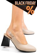Bézs természetes bőr magassarkú cipők 5s7h726
