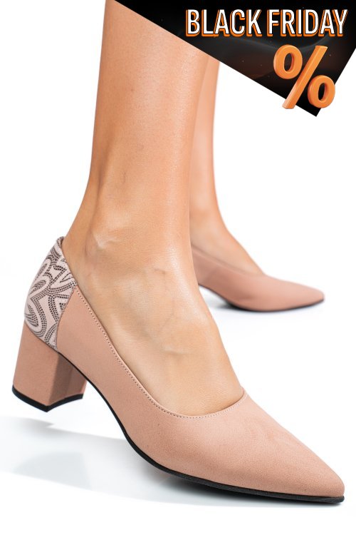 Rózsaszín természetes bőr magassarkú cipők 5s7h602