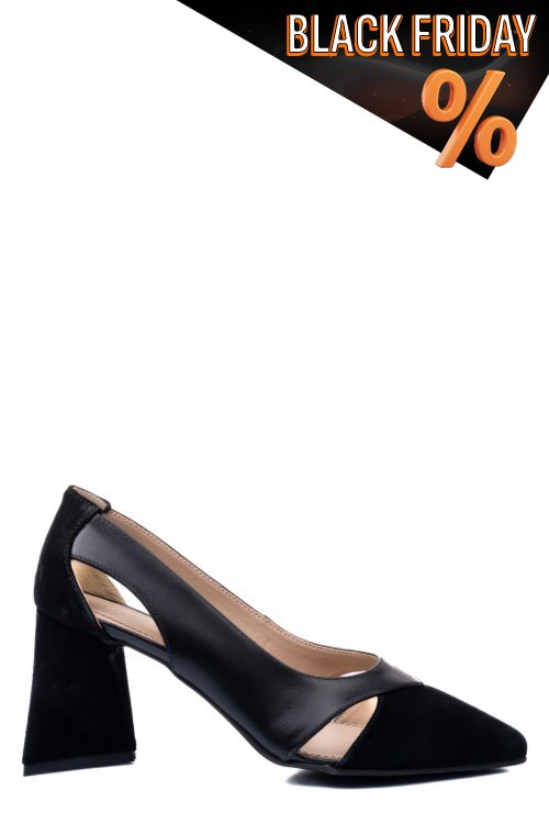 Fekete fordított bőr magassarkú cipők 5s7h700