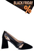Fekete fordított bőr magassarkú cipők 5s7h700