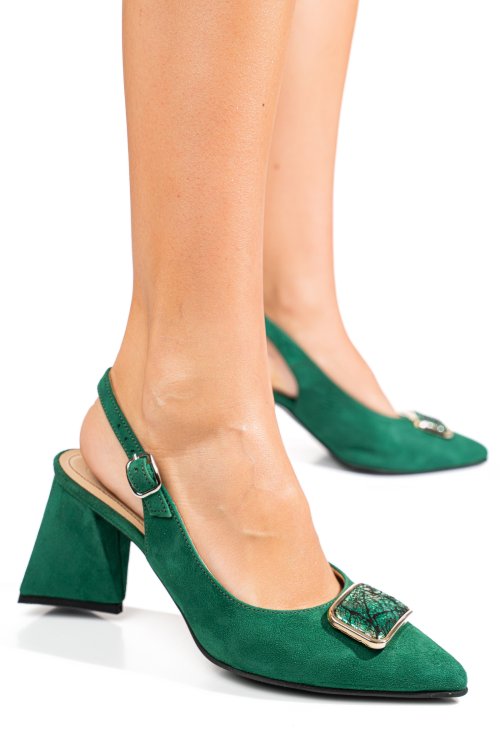 Zöld fordított bőr magassarkú cipők 5s7h726