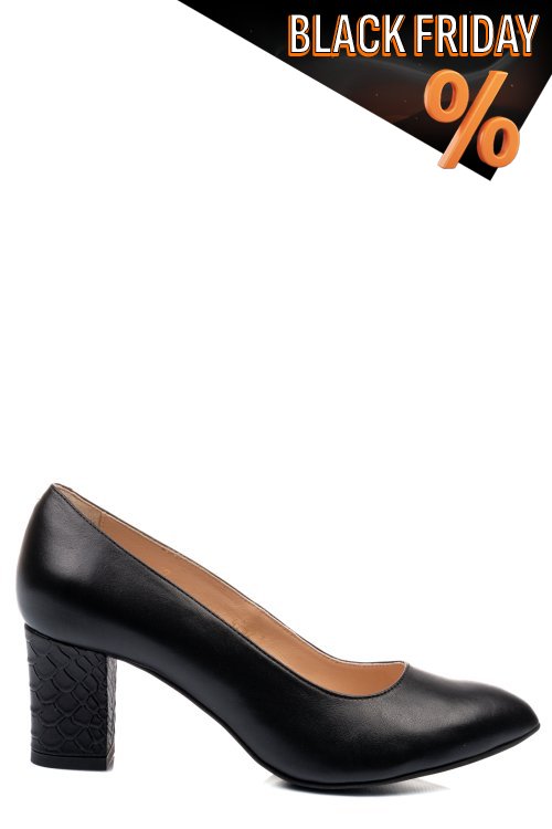 Fekete természetes bőr magassarkú cipők 4s7h292