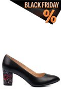 Fekete természetes bőr magassarkú cipők 4s7h292