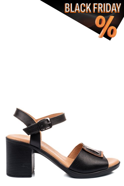 Fekete természetes bőr szandál 0s7h56