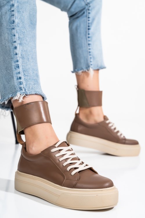 Barna természetes bőr sport cipők 2s7h023l