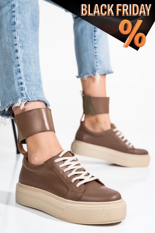 Barna természetes bőr sport cipők 2s7h023l