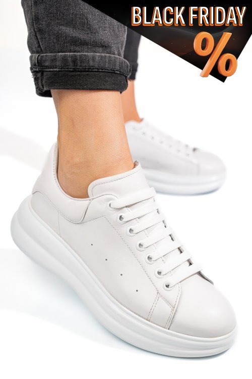 Fehér természetes bőr sport cipők 4s7h421