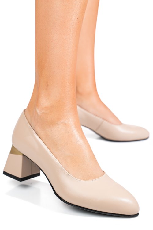 Rózsaszín természetes bőr magassarkú cipők 5s7h025