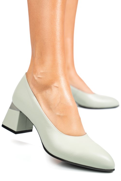 Türkiz természetes bőr magassarkú cipők 5s7h025