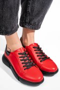 Piros természetes bőr sport cipők 3s7h011b