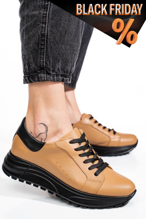 Barna természetes bőr sport cipők 3s7h011b