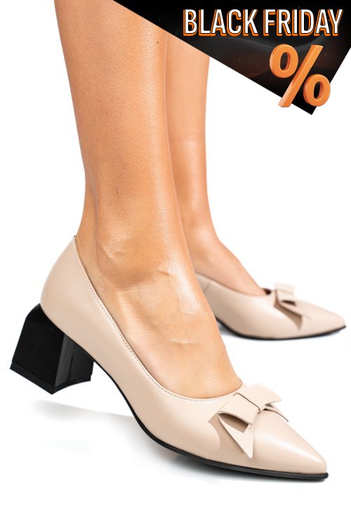 Bézs természetes bőr magassarkú cipők 5s7h463