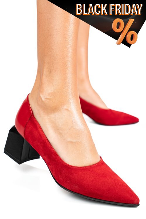 Piros fordított bőr magassarkú cipők 5s7h461