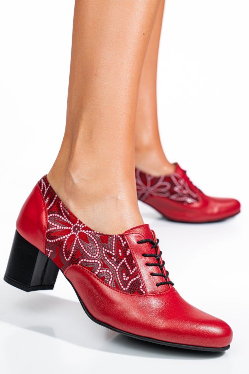 Piros természetes bőr magassarkú cipők 1s7h515