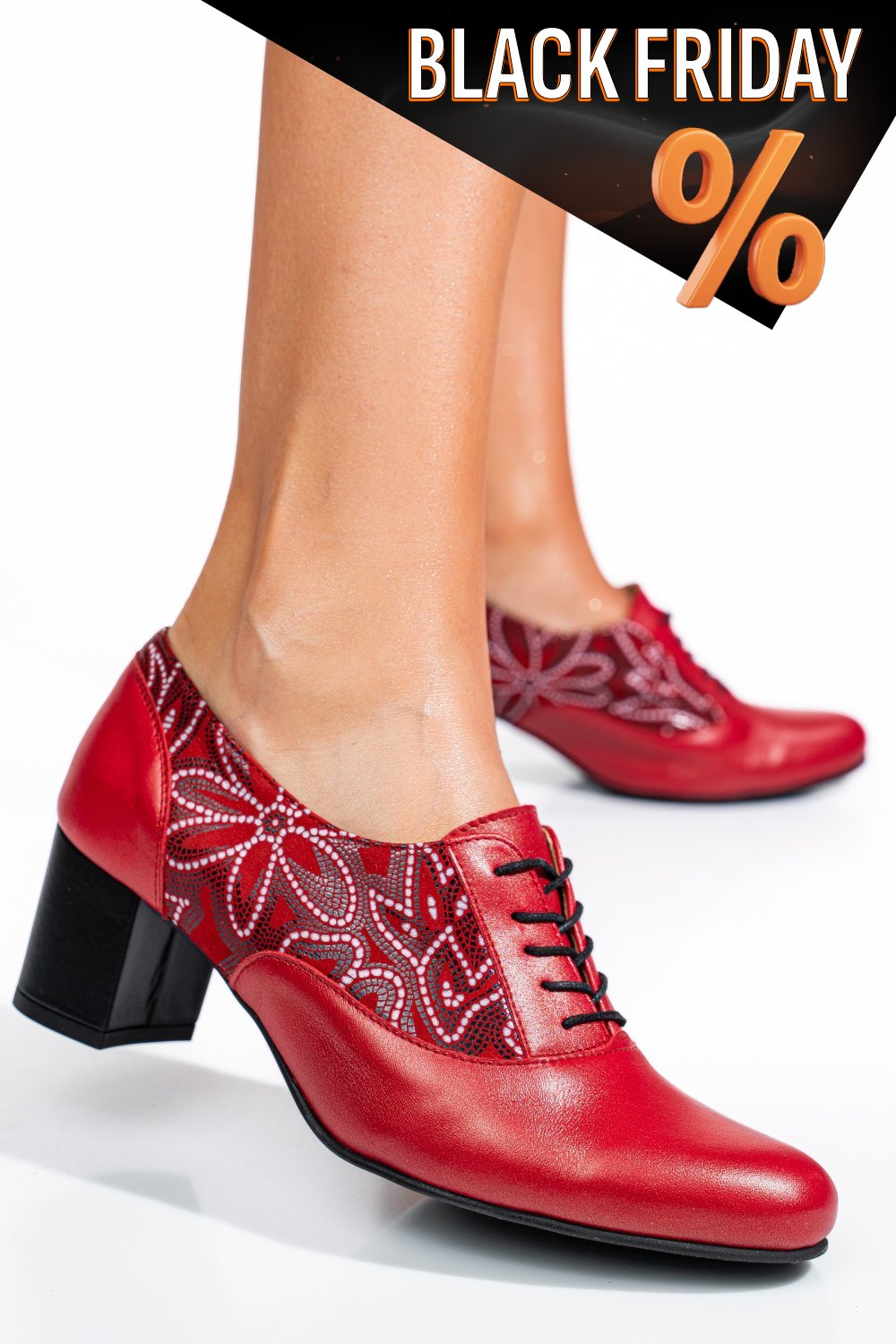 Piros természetes bőr magassarkú cipők 1s7h515