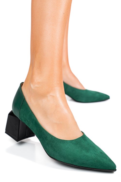 Zöld fordított bőr magassarkú cipők 5s7h461