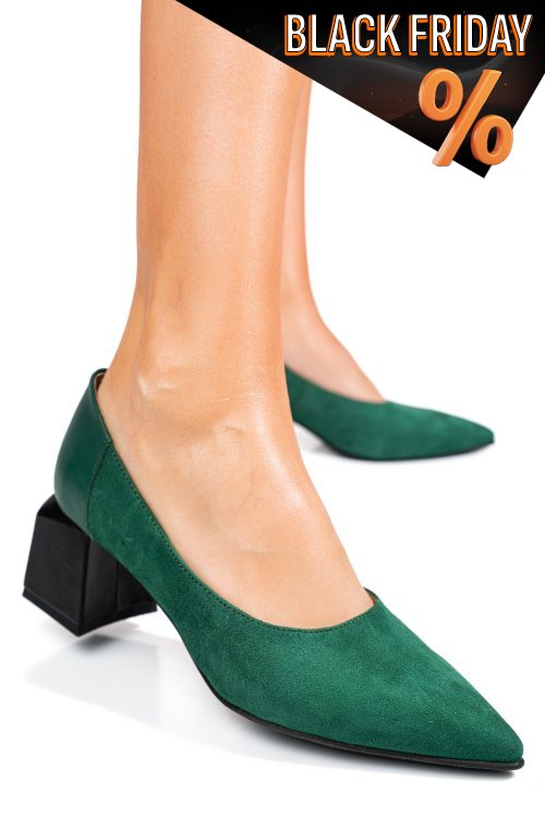 Zöld fordított bőr magassarkú cipők 5s7h461
