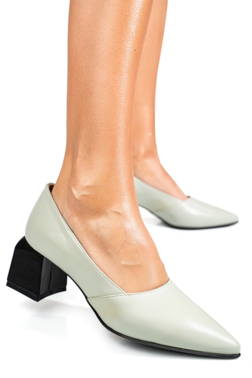 Türkiz természetes bőr magassarkú cipők 5s7h460