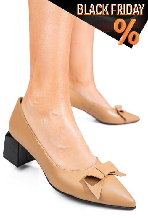 Barna természetes bőr magassarkú cipők 5s7h463