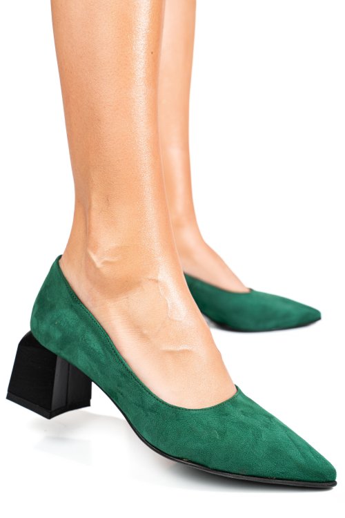 Zöld fordított bőr magassarkú cipők 5s7h462