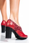 Piros természetes bőr magassarkú cipők 5s7h771