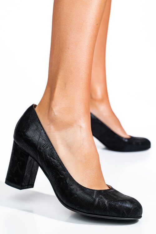 Fekete természetes bőr magassarkú cipők 3s7h483