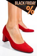 Piros fordított bőr magassarkú cipők 3s7h475