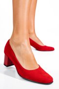 Piros fordított bőr magassarkú cipők 3s7h475