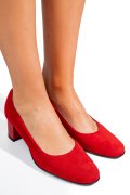 Piros fordított bőr magassarkú cipők 3s7h475