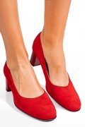 Piros fordított bőr magassarkú cipők 3s7h475