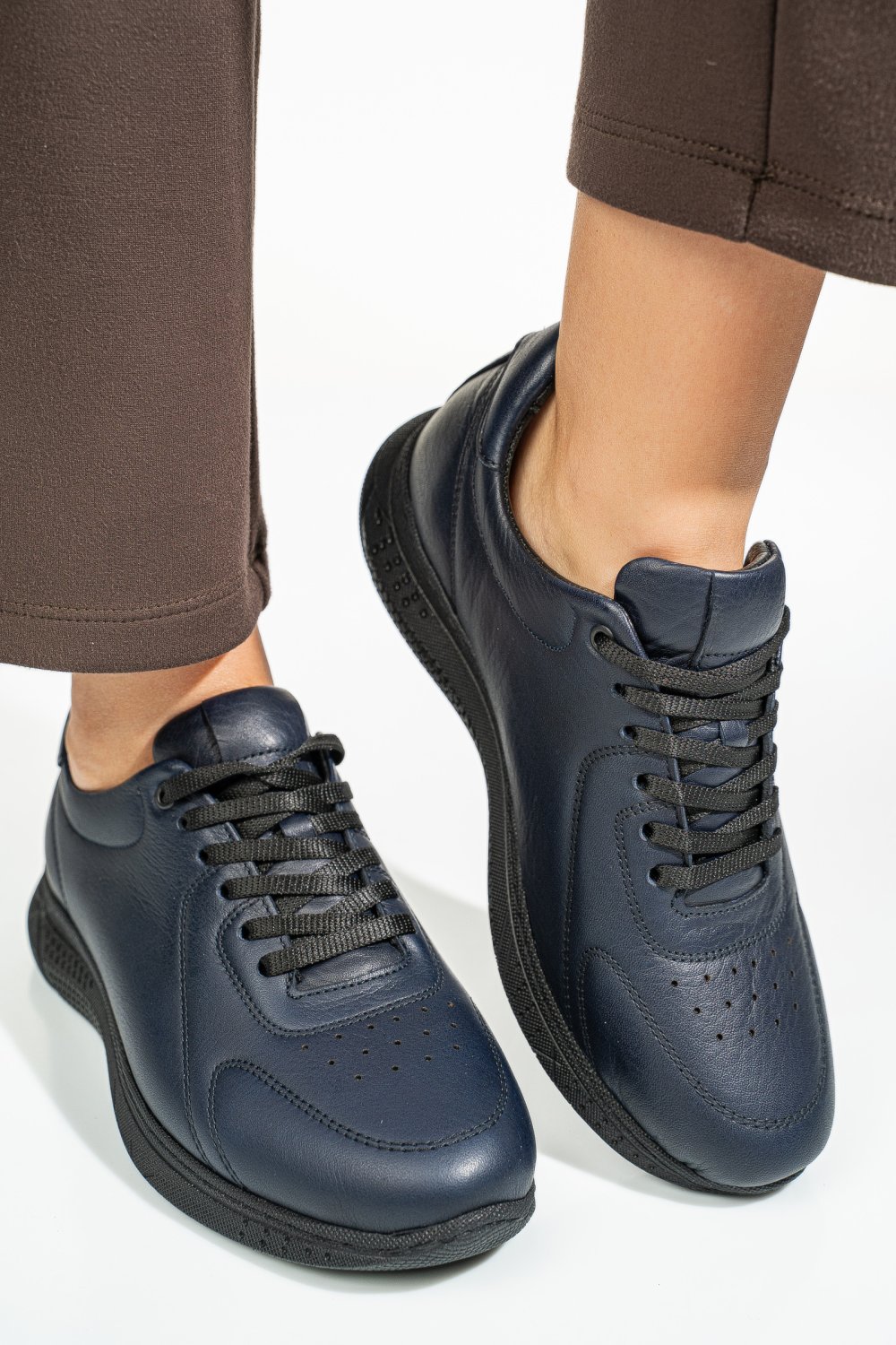 Kék természetes bőr sport cipők 4s7h003