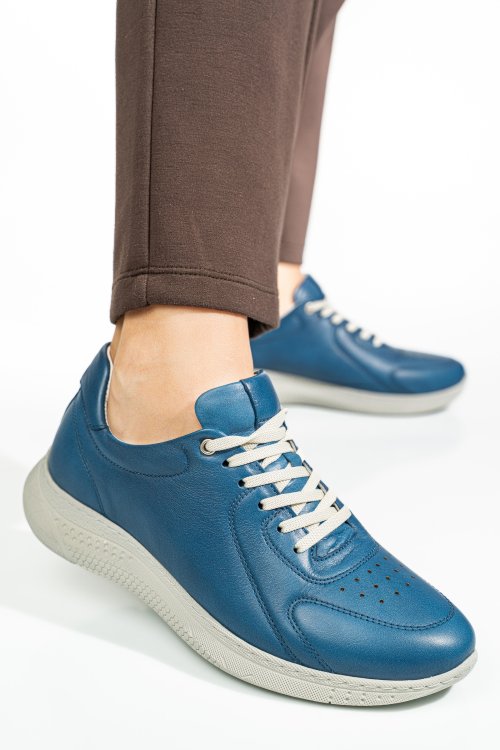 Kék természetes bőr sport cipők 4s7h003