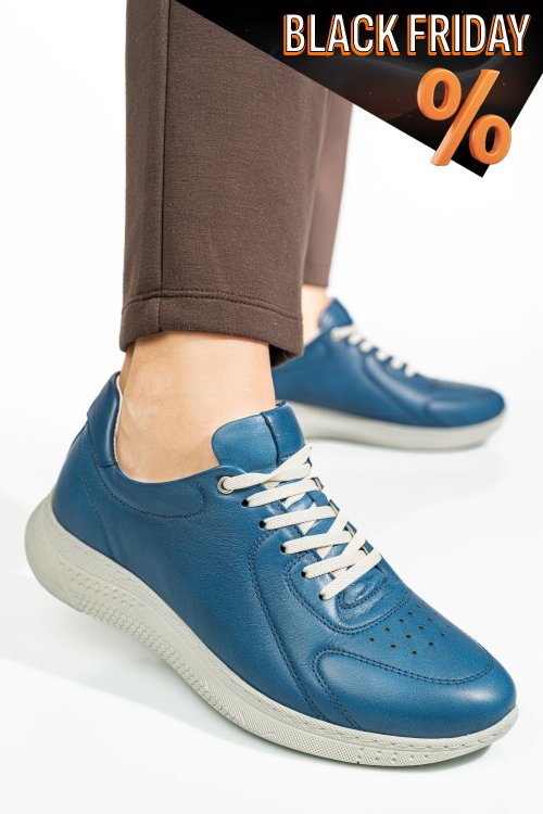 Kék természetes bőr sport cipők 4s7h003