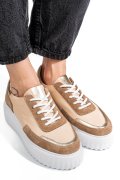 Bézs természetes bőr sport cipők 4s7h228