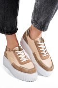 Bézs természetes bőr sport cipők 4s7h228