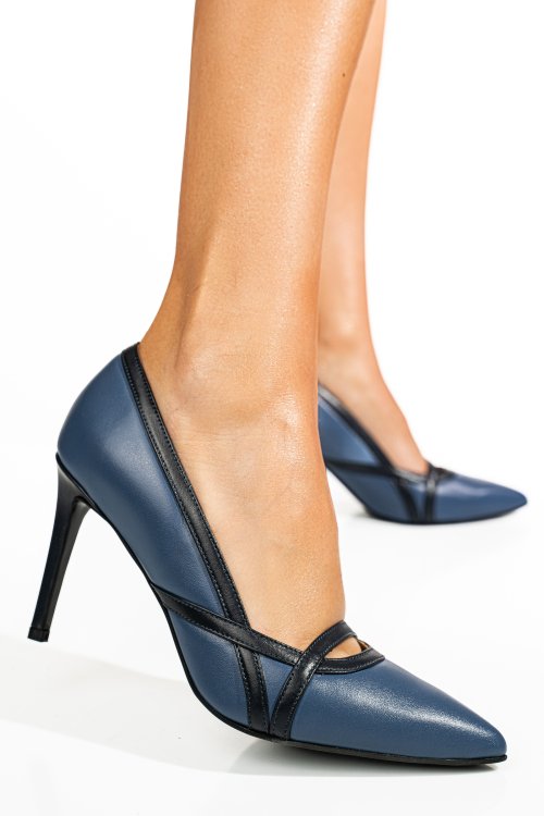 Kék természetes bőr magassarkú cipők 1s7h394