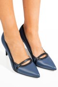 Kék természetes bőr magassarkú cipők 1s7h394