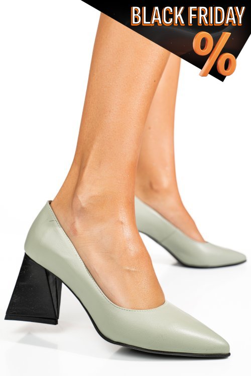 Zöld természetes bőr magassarkú cipők 5s7h725