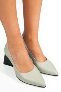 Zöld természetes bőr magassarkú cipők 5s7h725