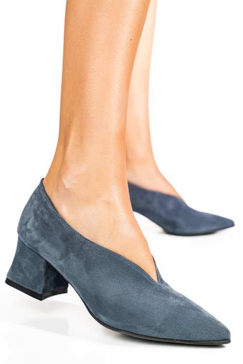 Kék fordított bőr magassarkú cipők 1s7h667