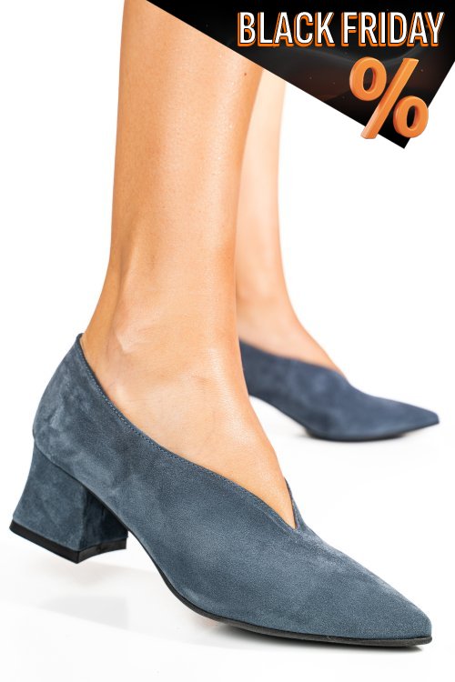 Kék fordított bőr magassarkú cipők 1s7h667