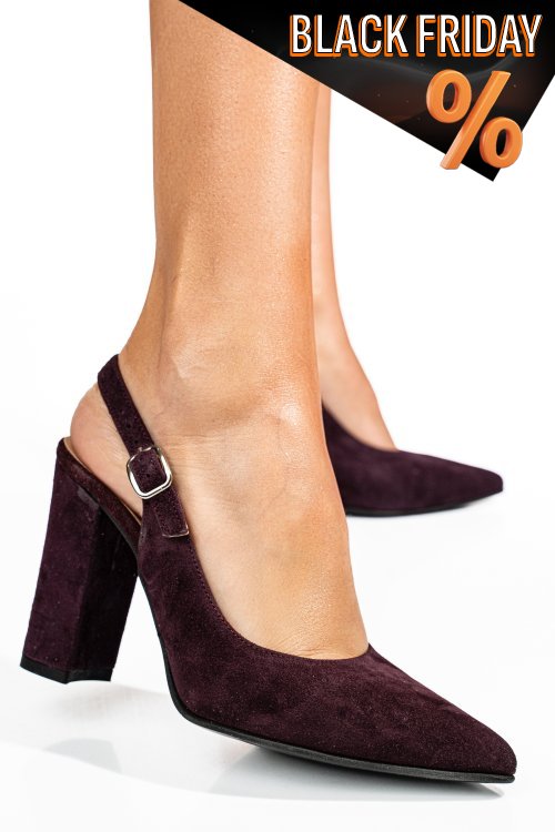 Bordó fordított bőr magassarkú cipők 1s7h950