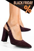 Bordó fordított bőr magassarkú cipők 1s7h950